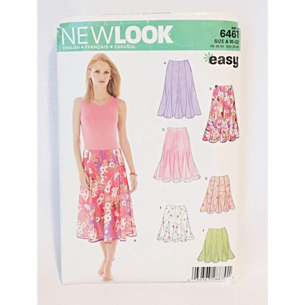 New Look 6461 Sewing Pattern Skirt 5 Styles Uncut Size 10 12 14 16 18 20 22